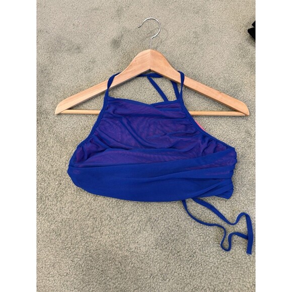 Cape Clique Y2K Blue Pink Halter Mesh Rave Top Medium NEW with Tag - Picture 4 of 5